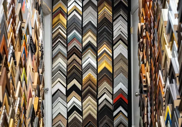 Custom framed artwork with decorative matting