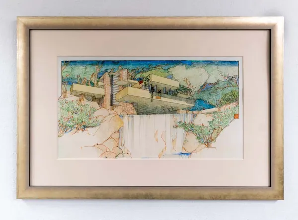 Custom matted and framed watercolor painting