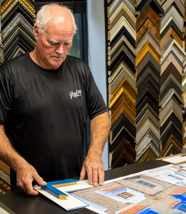 Large format framed print with conservation glass